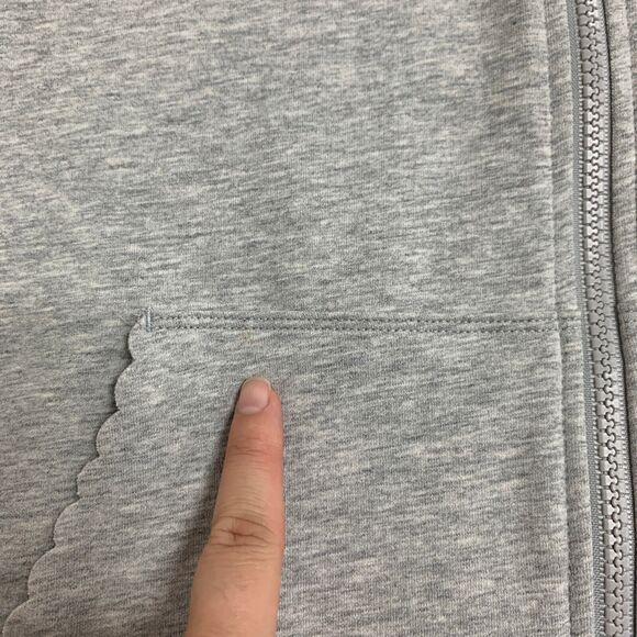 Victorias Secret Sport Mesh Panel Hoodie Womens XS Scalloped Edge Pockets Jacket - Picture 10 of 16